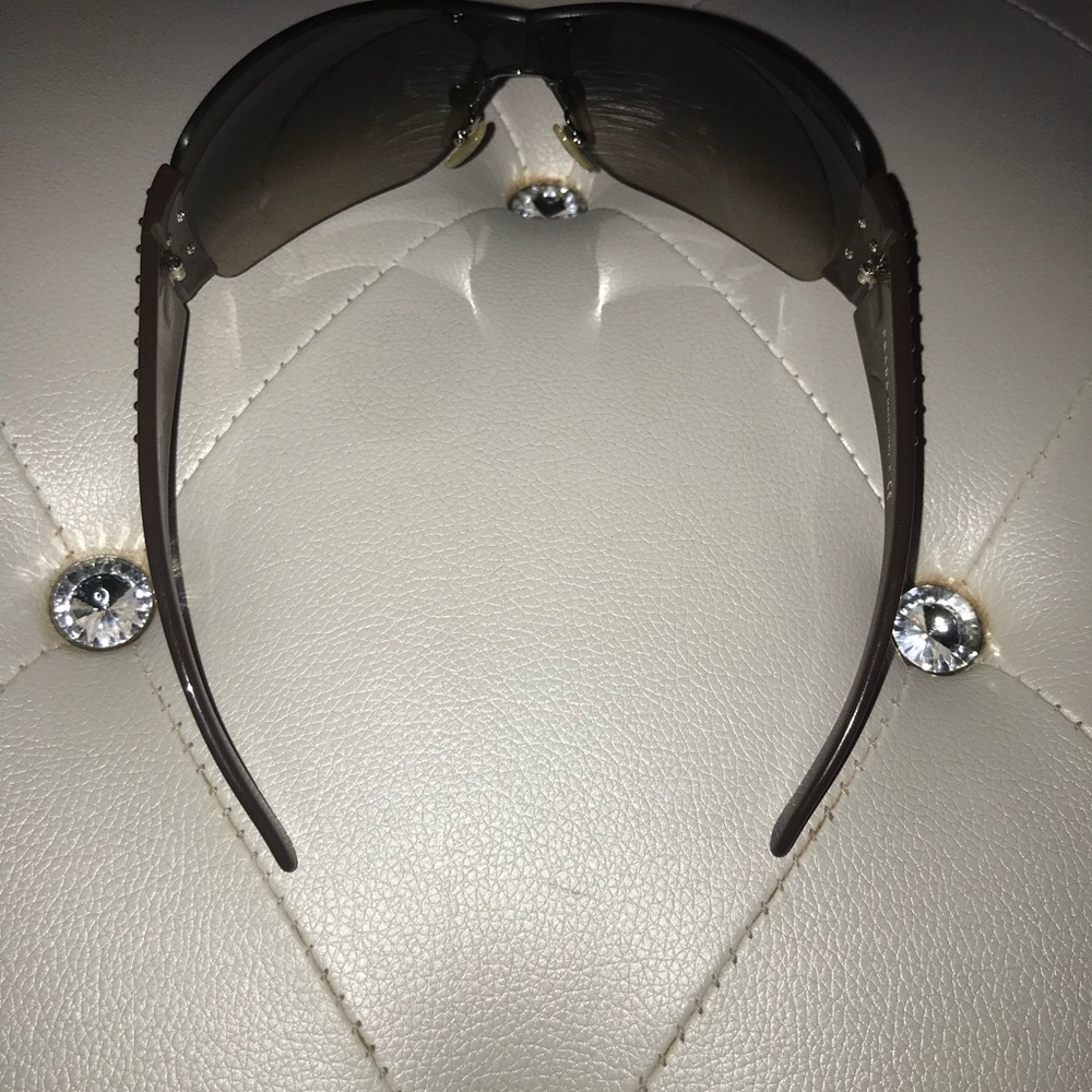 PRADA SPR 29L Brown Studded Oversized Sunglasses 120mm w/Case - Picture 11 of 16
